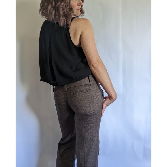 Maeve black sleeveless blouse, sz 4. Slouchy, tiered, high low, hook & eye front - Picture 5 of 12